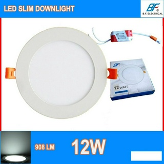 BF โคมไฟดาวน์ไลท์ โคมฝังฝ้า โคมเพดาน ดาวน์ไลท์ สลิม แบบฝัง กลม LED Downlight Slim 12W