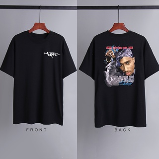 เสื้อคู่รัก - 2PAC Tupac แขนสั้นแฟชั่นสตรีทตัวละครย้อนยุคเสื้อผ้าสั้น 2PAC เสื้อยืดคอกลม