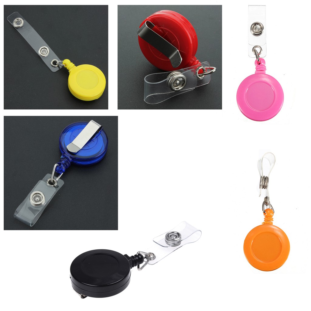 Recoil Retractable Yo Yo Key Ring PULL CHAIN Belt Clip ID CARD Holder