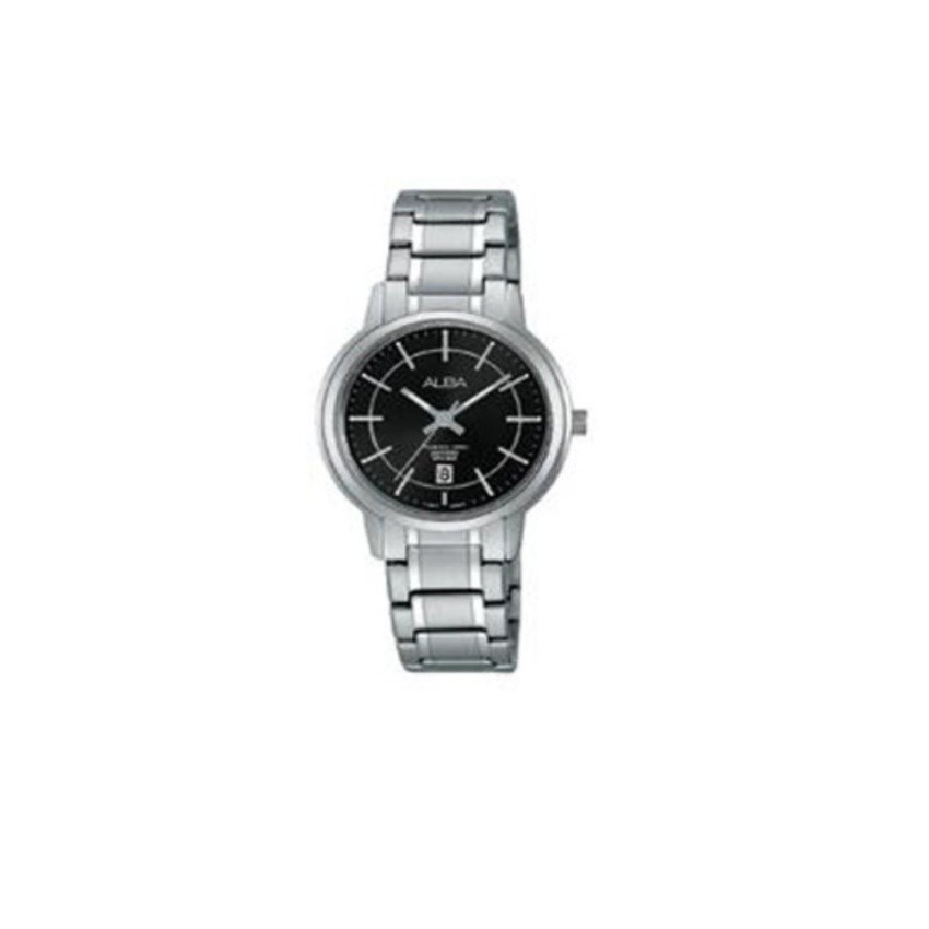 ALBA นาฬิกาข้อมือผู้หญิง สีดำ/เงิน สายสแตนเลส รุ่น AH7G85X