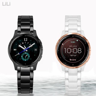 ☏۞สายเซรามิกเหมาะสำหรับ Garmin vivomove HR ตาแมววัดอัตราการเต้นของหัวใจ GarminActive สร้อยข้อมือแบบปลดเร็ว