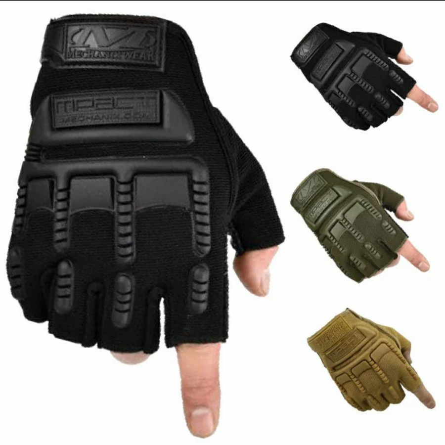 Mechanix Mpact ถุงมือครึ่งนิ้วยุทธวิธีสําหรับรถจักรยานยนต์