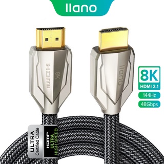 llano สายเคเบิล HDMI 2.1 8K ความเร็วสูง 48Gbps 60Hz / 144 Hz 3D Hdr สําหรับ Hdtv Ps5 / Ps4 Pro Switch Xbox