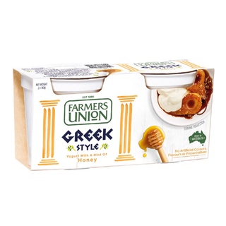 Farmers Union Greek Honey 140g pack 2  อาหารเครื่องดื่ม ผลิตภัณฑ์นม เนย ไข่  โยเกิร์ต นมเปรี้ยว