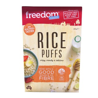 Freedom Foods Rice Puffs Cereal 250g  ฟรีดอมฟู้ดส์ข้าวพัฟธัญพืช 250 กรัม