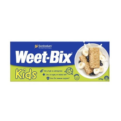 Sanitarium Weet Bix Kids Breakfast Cereal 375g แซนนิทาเรียมวีทบิกซ์ซีเรียล ข้าวสาลีอบกรอบ อาหารเช้า ซีเรียล