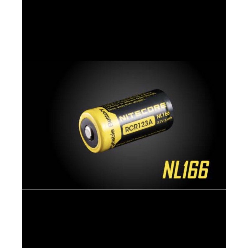 Nitecoreถ่านชาร์จ RCR123A NL166ของแท้ 1 ก้อน
