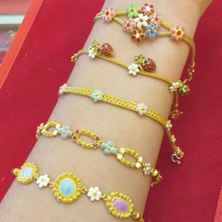 KMDGold สร้อยข้อมือทองคำแท้96.5% ลายลงยาต่างๆ สวยมากๆๆๆๆๆ