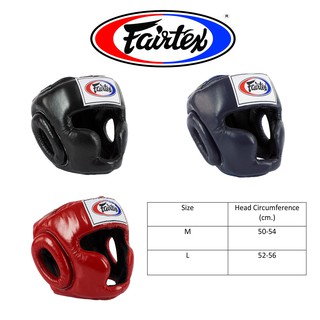 New Head Guard Fairtex HG3 Muay Thai Full Coverage อุปกรณ์ป้องกันศรีษะ มวยไทย M L สี ดำ เงิน แดง Pls place 1 unit/order