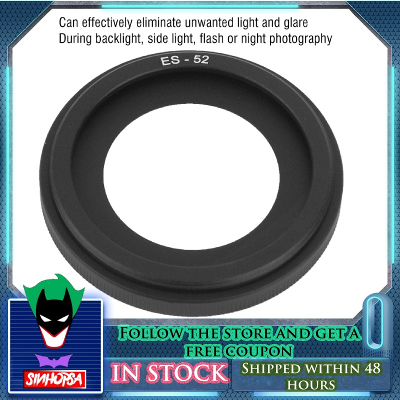 Sinhopsa ES-52 หนาทึบอลูมิเนียมสำหรับ Canon EF-S 24 มม. f/2.8 STM