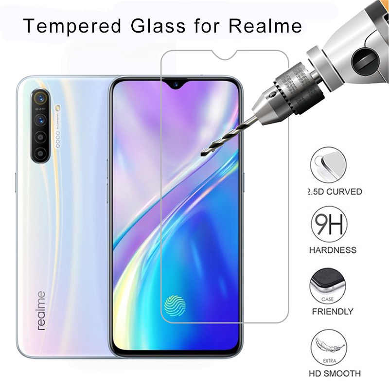 Realme 5 6 3 X2 2 X50 Pro 6i C3 C11 C2 X 5i Q XT 2020 C1 2019 9H กระจกนิรภัยโปร่งใสป้องกันหน้าจอ