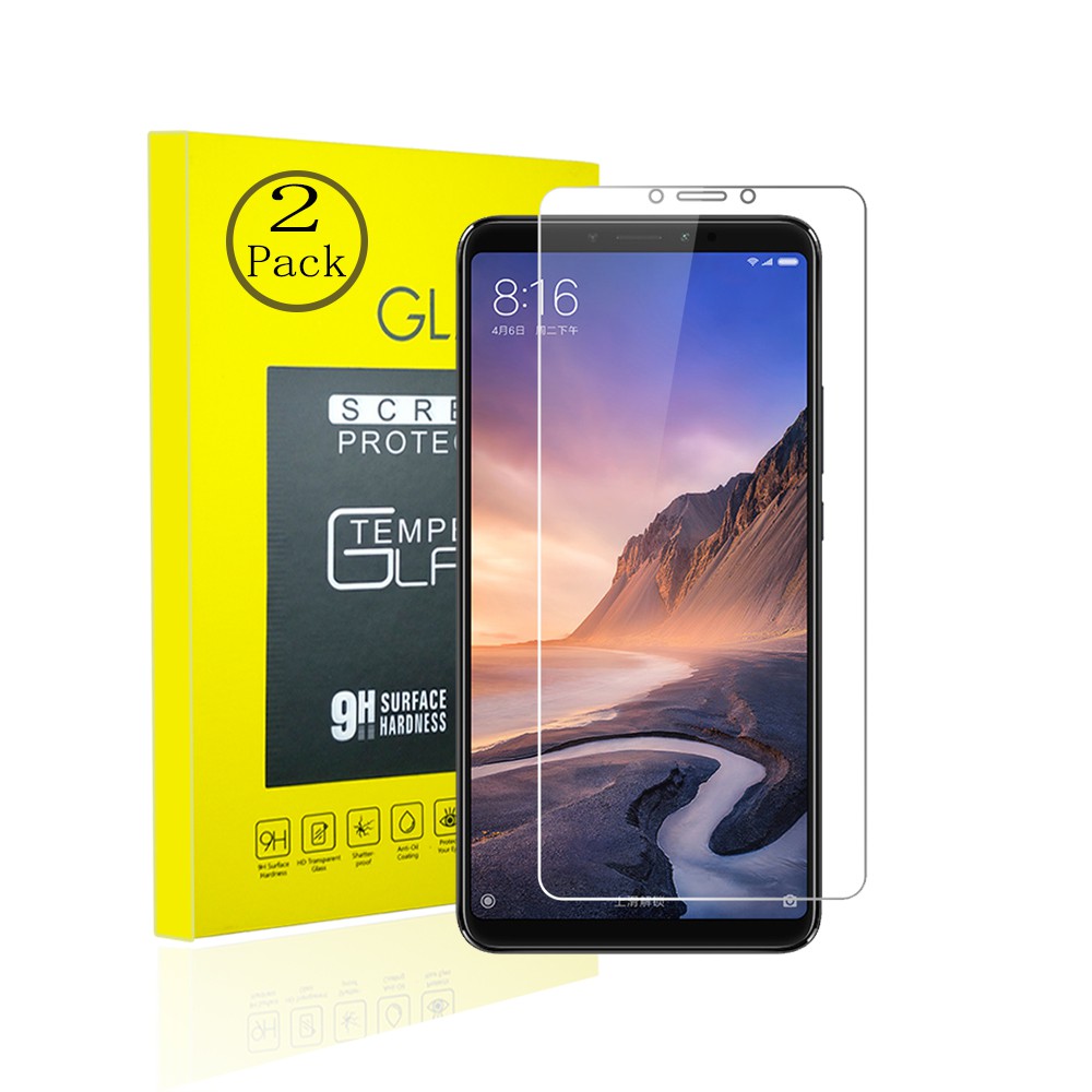 [2 แพ็ค] Xiaomi Mi Max 3 ปกป้องหน้าจอกระจกนิรภัยฟิล์มป้องกัน 9H Hardness Bubble Free Anti-Fingerprint ราคาถูก Shopee Lazada