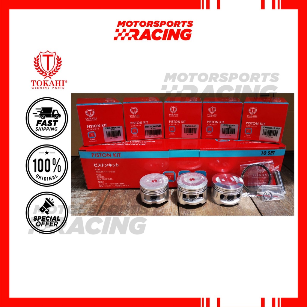 LC135 RACING 59MM/59.25MM TOKAHI PISTON KIT FULL SET (4 STROKE) YAMAHA TAHAN LAMA STANDARD