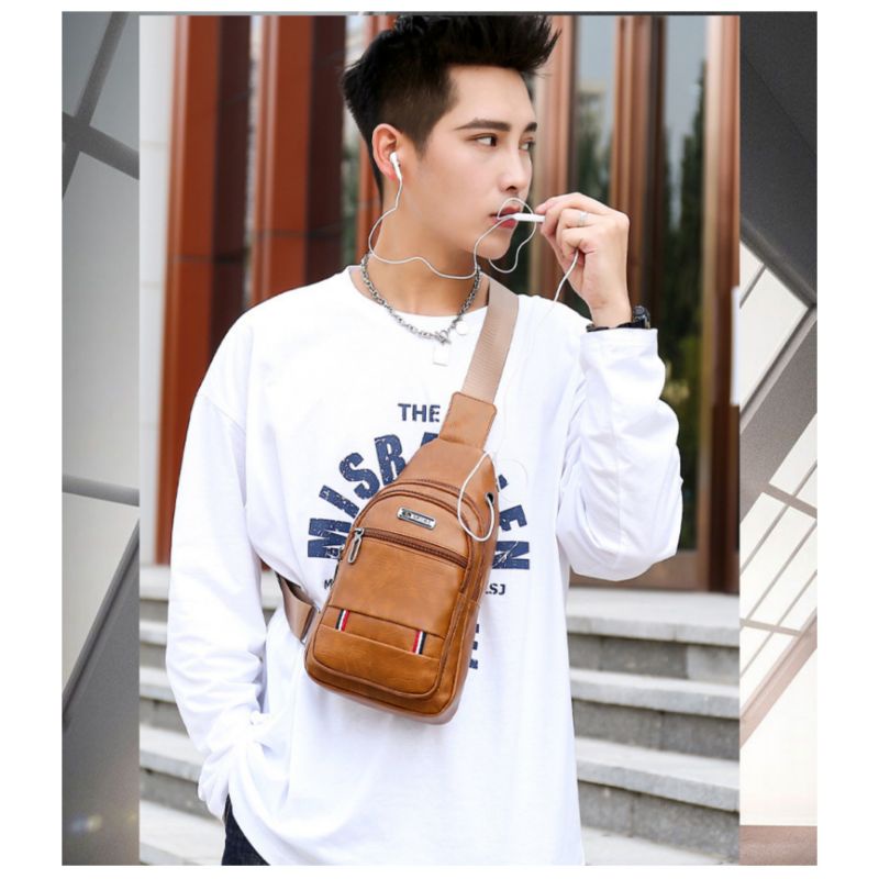 [จัดส่ง​ใน​ 24​ ชม.]​ กระเป๋า​คาดอก กระเป๋าสะพายพาดลำตัว ใบใหญ่​ 4 ช่องซิป กันน้ำ มี 3 สี​ให้เลือก​ (HS743)​