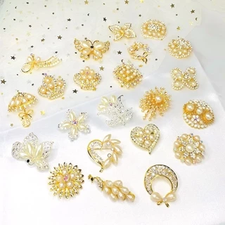 เข็มกลัดมุกอัลลอย เข็มกลัดแฟชั่น เข็มกลัดมุก เข็มกลัดทอง เข็มกลัดเงิน brooch ryzl