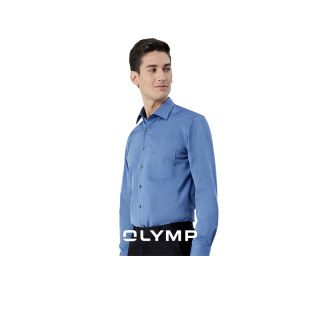 [ลด14%พิมพ์OLYMFC6] OLYMP เสื้อเชิ้ตผู้ชาย แขนยาว ทรงตรง รีดง่าย ผ้าเรียบสีน้ำเงินอ่อน [LUXOR]