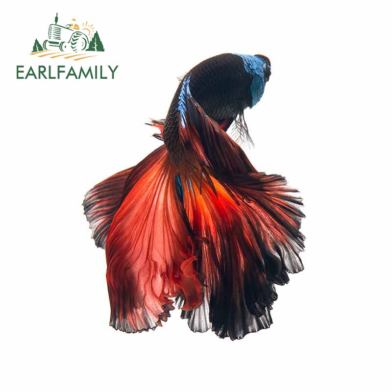 Earlfamily 13 ซม.Bettaปลารถสติกเกอร์กันน้ําบุคลิกภาพกระดานโต้คลื่นไวนิลDecal Scratch-proof Humper Campervan Toolbocแฟชั่นGraffiti