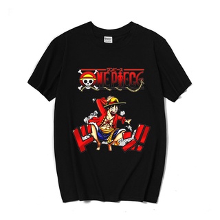 ผ้าฝ้ายคอกลม2022 ฤดูร้อน One Piece แขนสั้น Luffy พิมพ์เสื้อยืดวัน Man Cotton เสื้อยืดผู้ชายเสื้อยืดfrom S-4XL