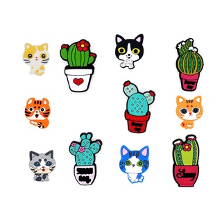 พร้อมส่ง กระดุมติดรองเท้า Croc Jibz Pins Cat And Cactus DIY