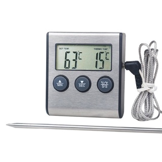 PCF* Digital Kitchen Thermometer LCD Display Long Probe Alarm for Grill Oven Food