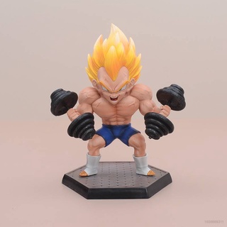 ใหม่ โมเดลฟิกเกอร์ ดราก้อนบอล Super Saiyan Vegeta Barbells ของเล่นสําหรับเด็ก ตกแต่งบ้าน