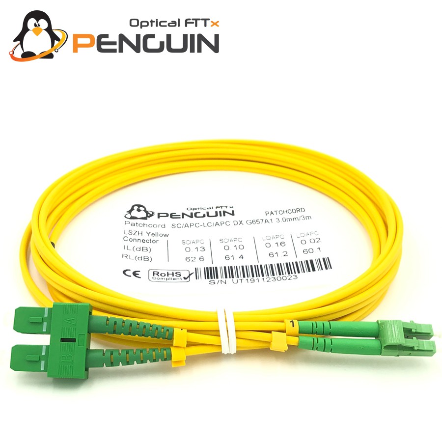 สายไฟเบอร์ออฟติก Patch Cord SC/APC-LC/APC Duplex ยาว 3 เมตร | Shopee ...