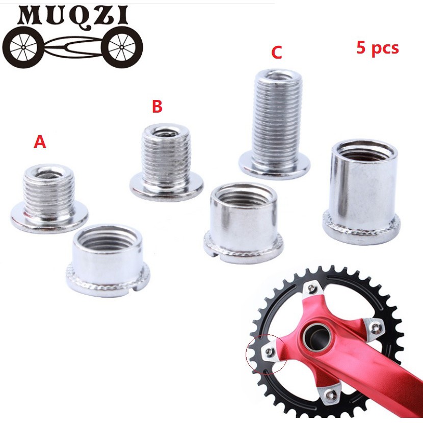 MUQZI จักรยาน 5 คู่ Crankset Bolts Chainring Bolts & Nuts สําหรับจักรยานเสือภูเขา