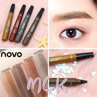 5247( เขียนคิ้วแบบใหม่/ของแท้) โนโว่ novo tattoo brow Tint My 4 - Tip Brow หัวแปรง 4 แฉก