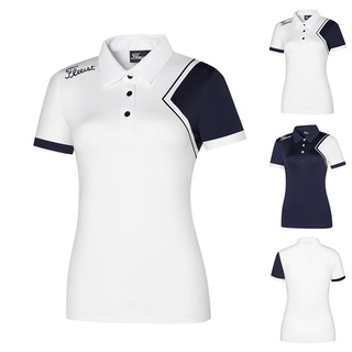 Titleist เสื้อโปโล แขนสั้น ระบายอากาศ แบบแห้งเร็ว เหมาะกับใส่เล่นกีฬากอล์ฟกลางแจ้ง สําหรับผู้หญิง