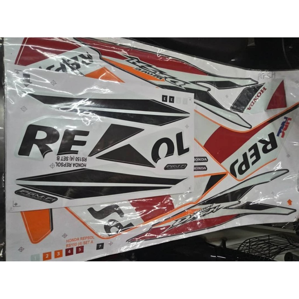 สติ๊กเกอร์ HONDA REPSOL RS150(4) SET A&B RACING MALL