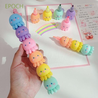 Epoch Kawaii ปากกามาร์กเกอร์ไฮไลท์สีแคนดี้ปลาหมึกเครื่องเขียนสําหรับเด็ก