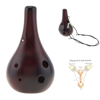 เครื่องดนตรีขลุ่ยเซรามิค Alto C Tone Ocarina 6 หลุม พร้อมเชื…