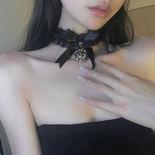 New Lolita Lace Choker with Bell Sweet Cute Gothic Choker Necklaces Collar for Women Girls Detachable Cosplay Party Jewelry