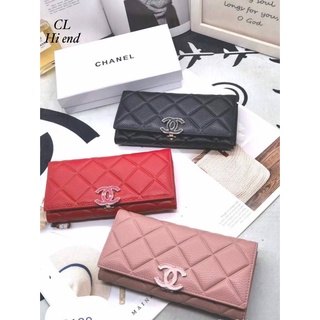 กระเป๋าสตางค์ผู้หญิง CHANEL ใบยาว Hi end มีช่องซิปด้านใน