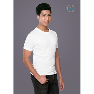 GILDAN เสื้อยืดสีขาว (soft white T-shirt) ผ้านุ่ม ไร้ตะเข็บ ใส่สบาย ซับเหงื่อได้ดี คอตต้อน100%