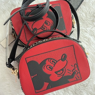 💚แท้💯 พร้อมส่ง💚Coach C6977 Disney Mickey Mouse X Keith Haring Serena Satchel ขนาด 8.25 นิ้ว