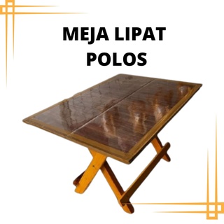 Meja Lipat Polos - Meja Belajar Kayu Lipat Polos - Meja Mengaji Laptop Les Motif Polos