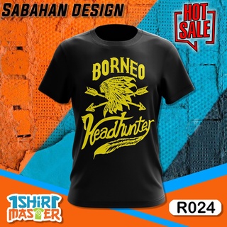 คอตต้อนคอกลมเสื้อยืด ลาย BORNEO HEADHUNTER SABAHAN(R024)S-5XL