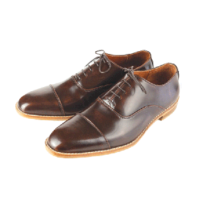 Brown “LEO” cap-toe Oxford : รองเท้าหนังผูกเชือก ทรง Oxford รองเท้าทำงาน รองเท้าออกงานสีน้ำตาล สวมใส่สบาย