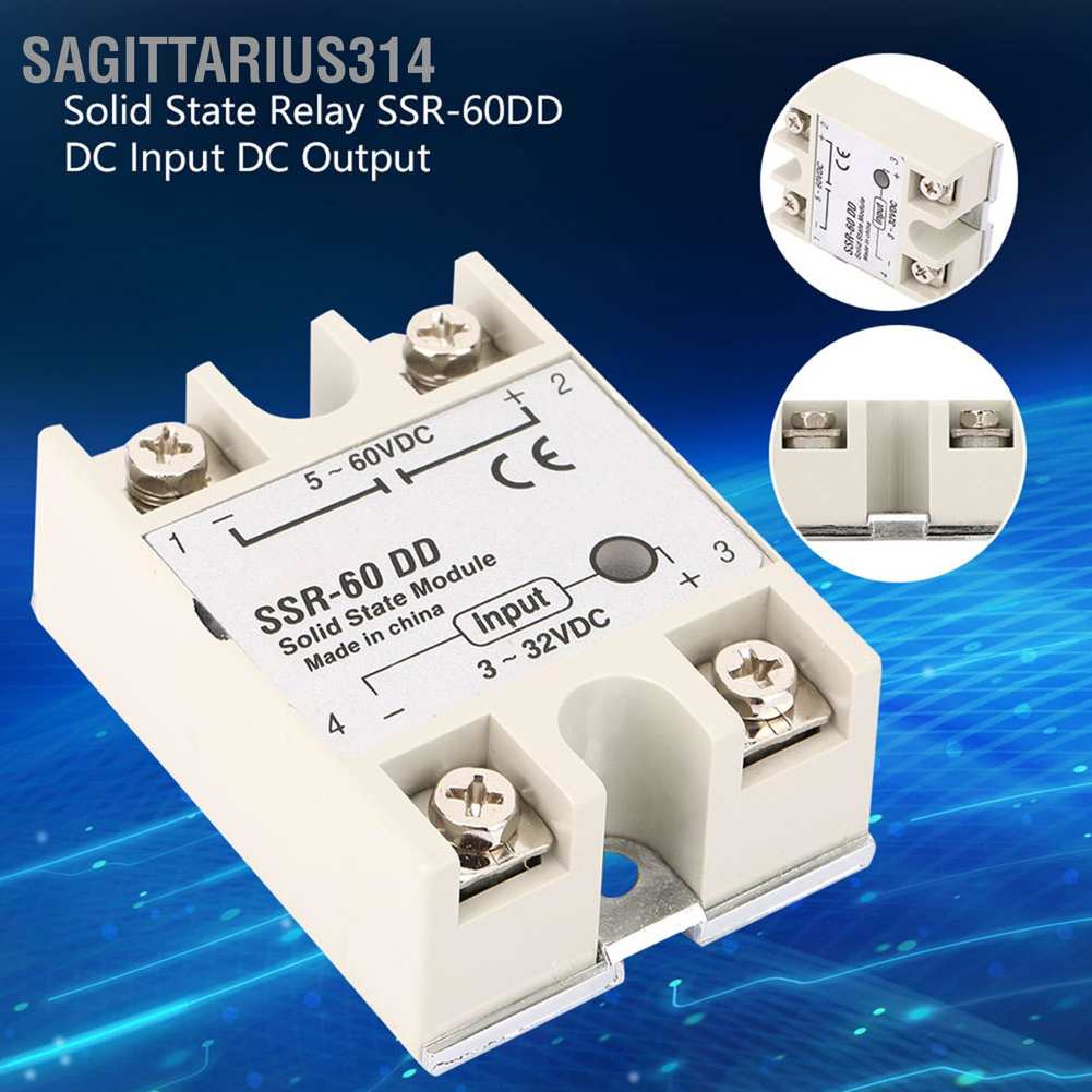 Sagittarius314  👍DC-DC Solid State Relay SSR-60DD 60A 3-32VDC ถึง 5-200VDC SSR