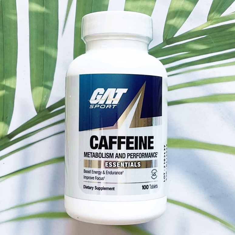 Caffeine 200mg + Calcium 75mg Metabolism & Performance, Essentials 100 Tablets (GAT) คาเฟอีนเม็ด