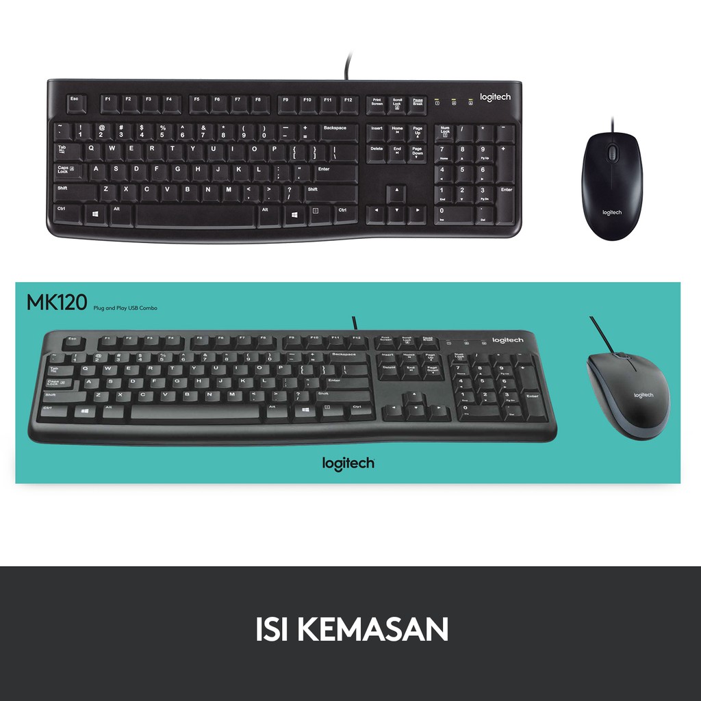 Logitech Keyboard Mouse Combo MK120 MK 120 Original Official Warranty