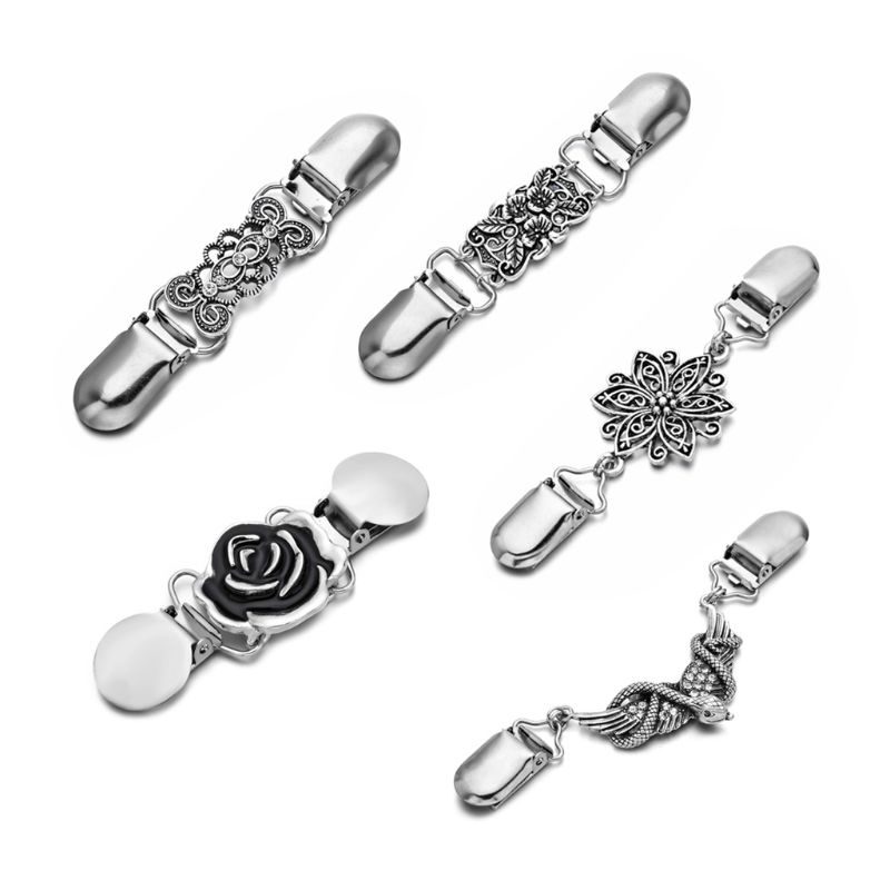 Retro Cardigan Clip Sweater Clip Women Filigree Cinch Back of Dresses Shawl Clip