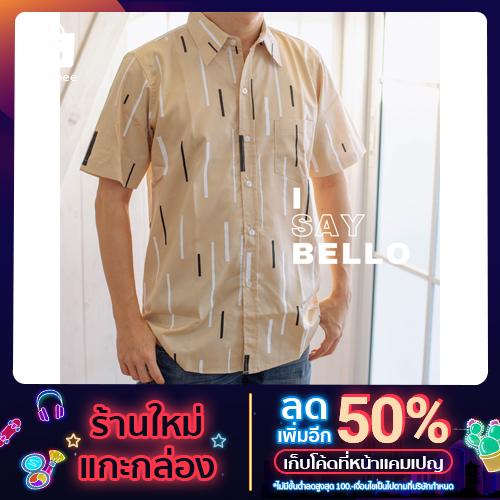 เสื้อเชิ้ตผู้ชาย แขนสั้น collection พิมพ์ลาย เส้นตรง