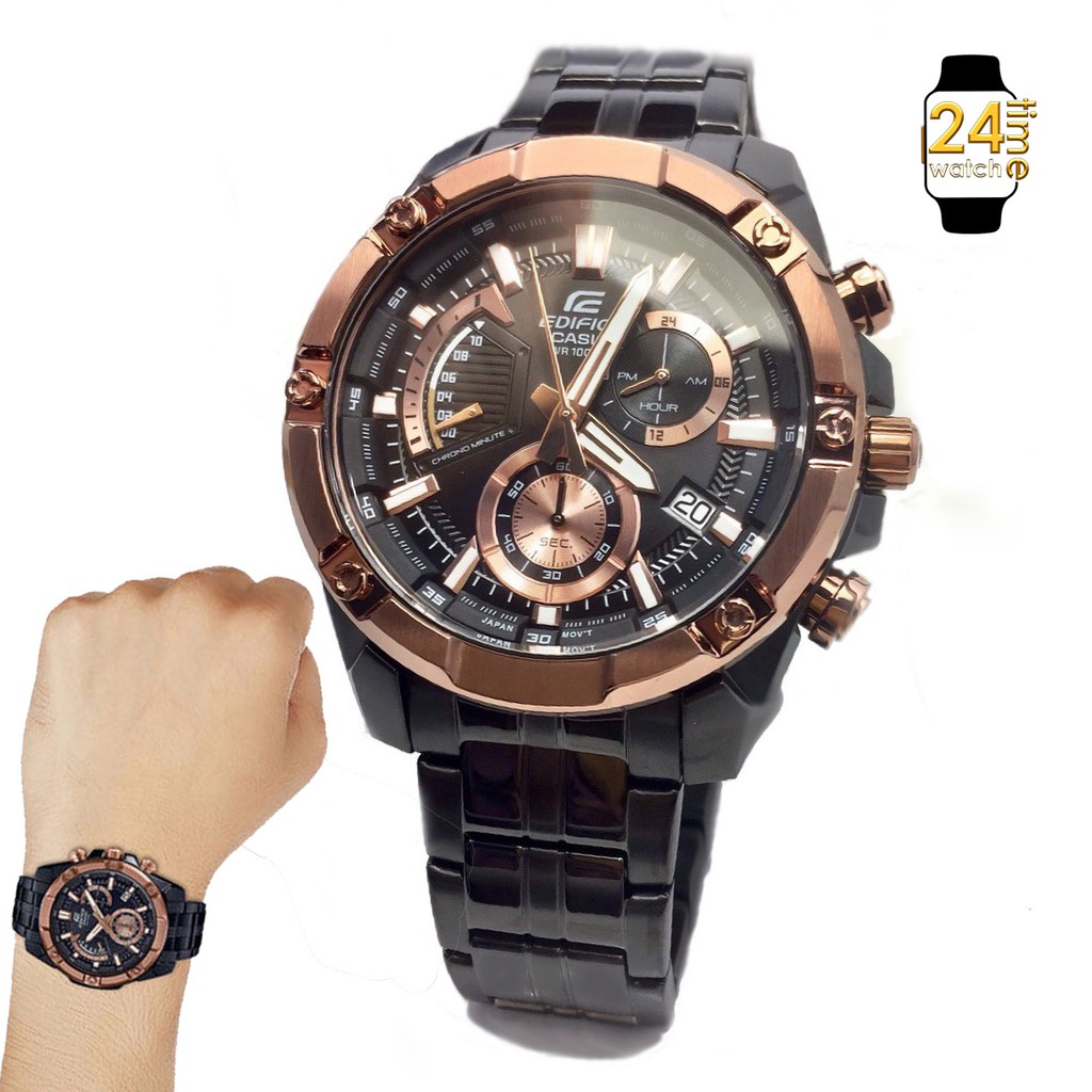 casioผู้ชายแท้ นาฬิกา Edifice คาสิโอสแตนเลสสีดำ EFR-559DC-1BV นาฬิกาcasio มั่นใจนาฬิกาข้อมือแท้เท่านั้น พร้อมประกัน