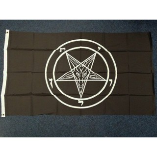 ธงโพลีเอสเตอร์ พิมพ์ลาย PENTAGRAM SATAN ขนาด 150 X 90 ซม. มี 2 ด้าน สไตล์จีน สําหรับตกแต่ง