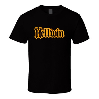 เสื้อยืดครอปเสื้อยืด พิมพ์ลายโลโก้ Hellwin AmpsS-5XL