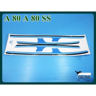 SUZUKI A80 A80SS BODY STICKER SET PAIR "BLUE" &amp; "BLACK" // สติีกเกอร์ตัวรถ ซูซุกิ A80 เซ็ทสีฟ้า-ดำ เคลือบเงา