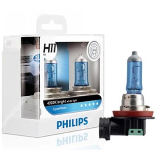 Philips หลอดไฟ รถยนต์ H11 รุ่น CRYSTAL VISION แสง 4300K รหัส 12362 CV SMA