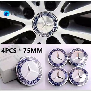 (FT) ฝาครอบดุมล้อรถยนต์ 75 มม. สีน้ําเงินเข้ม สําหรับ Mercedess Benz W202 CLK C260 4 ชิ้น ต่อชุด